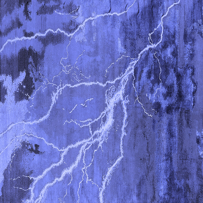 Square Machine Washable Oriental Blue Industrial Rug, wshurb1525blu