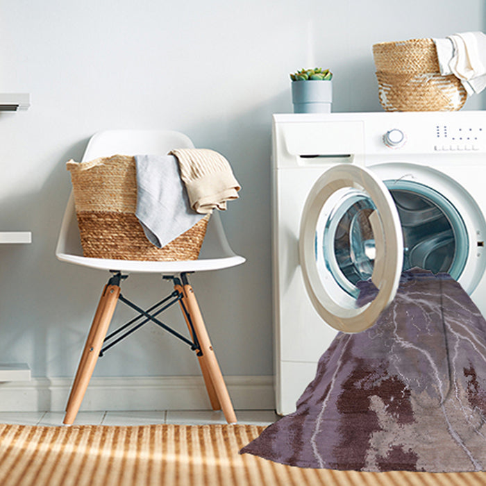 Machine Washable Industrial Modern Purple Rug in a Washing Machine, wshurb1525