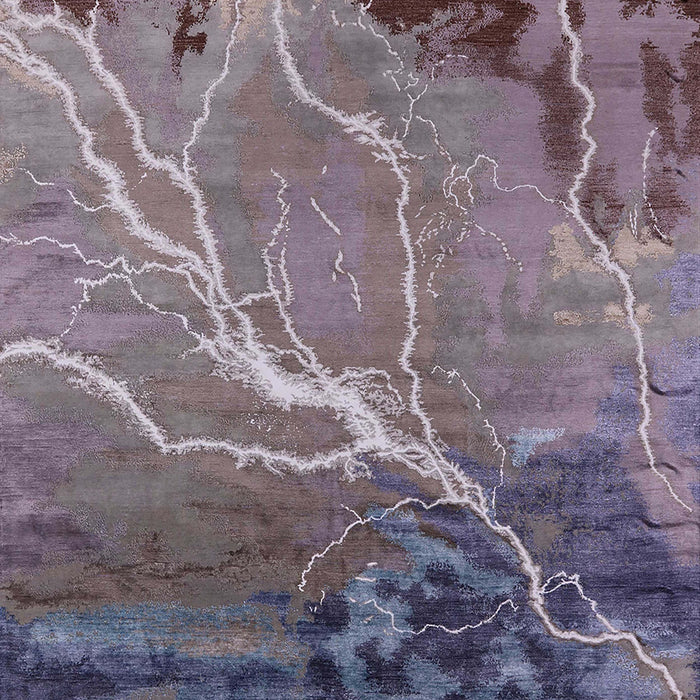 Machine Washable Industrial Modern Purple Rug, wshurb1525