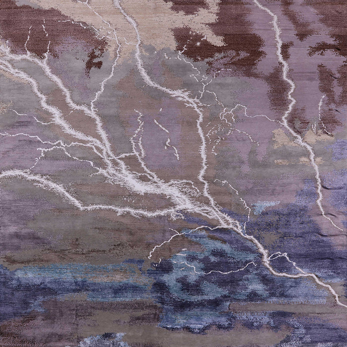 Square Machine Washable Industrial Modern Purple Rug, wshurb1525