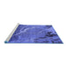 Sideview of Machine Washable Oriental Blue Industrial Rug, wshurb1525blu