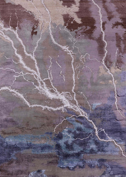 Mid-Century Modern Purple Oriental Rug, urb1525