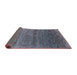 Sideview of Mid-Century Modern Koi Blue Oriental Rug, urb1526