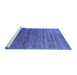 Sideview of Machine Washable Oriental Blue Industrial Rug, wshurb1526blu