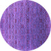 Round Oriental Purple Industrial Rug, urb1526pur