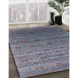 Machine Washable Industrial Modern Koi Blue Rug in a Family Room, wshurb1526