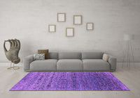 Machine Washable Oriental Purple Industrial Rug, wshurb1526pur