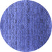 Round Oriental Blue Industrial Rug, urb1526blu