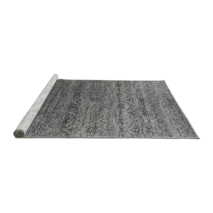 Sideview of Machine Washable Oriental Gray Industrial Rug, wshurb1526gry