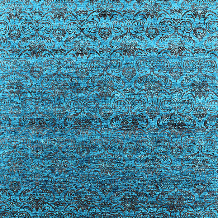 Machine Washable Oriental Light Blue Industrial Rug, wshurb1526lblu
