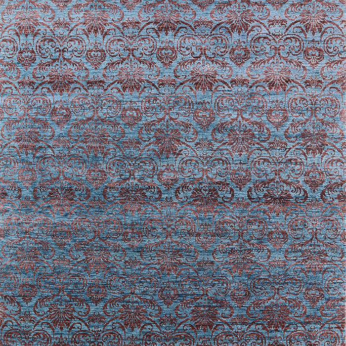 Mid-Century Modern Koi Blue Oriental Rug, urb1526
