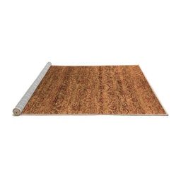 Sideview of Machine Washable Oriental Orange Industrial Area Rugs, wshurb1526org