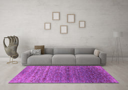 Machine Washable Oriental Pink Industrial Rug in a Living Room, wshurb1526pnk
