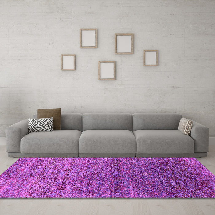 Machine Washable Oriental Pink Industrial Rug in a Living Room, wshurb1526pnk