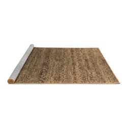 Sideview of Machine Washable Oriental Brown Industrial Rug, wshurb1526brn