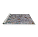 Sideview of Machine Washable Industrial Modern Dark Gray Rug, wshurb1527