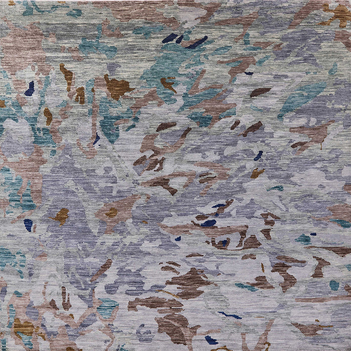 Square Mid-Century Modern Dark Gray Oriental Rug, urb1527