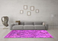 Machine Washable Oriental Pink Industrial Rug, wshurb1527pnk