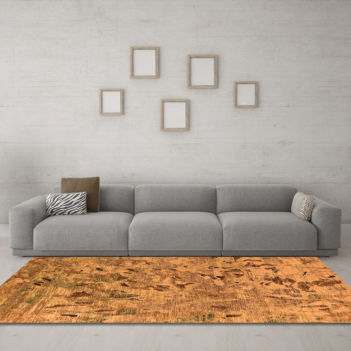 Machine Washable Oriental Orange Industrial Area Rugs in a Living Room, wshurb1527org
