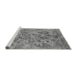 Sideview of Machine Washable Oriental Gray Industrial Rug, wshurb1527gry