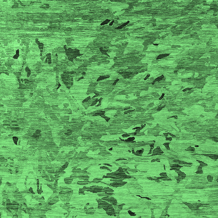 Square Machine Washable Oriental Emerald Green Industrial Area Rugs, wshurb1527emgrn