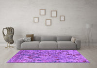 Machine Washable Oriental Purple Industrial Rug, wshurb1527pur