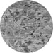 Round Machine Washable Oriental Gray Industrial Rug, wshurb1527gry