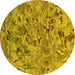 Round Oriental Yellow Industrial Rug, urb1527yw