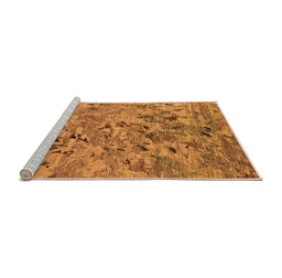 Sideview of Machine Washable Oriental Orange Industrial Area Rugs, wshurb1527org