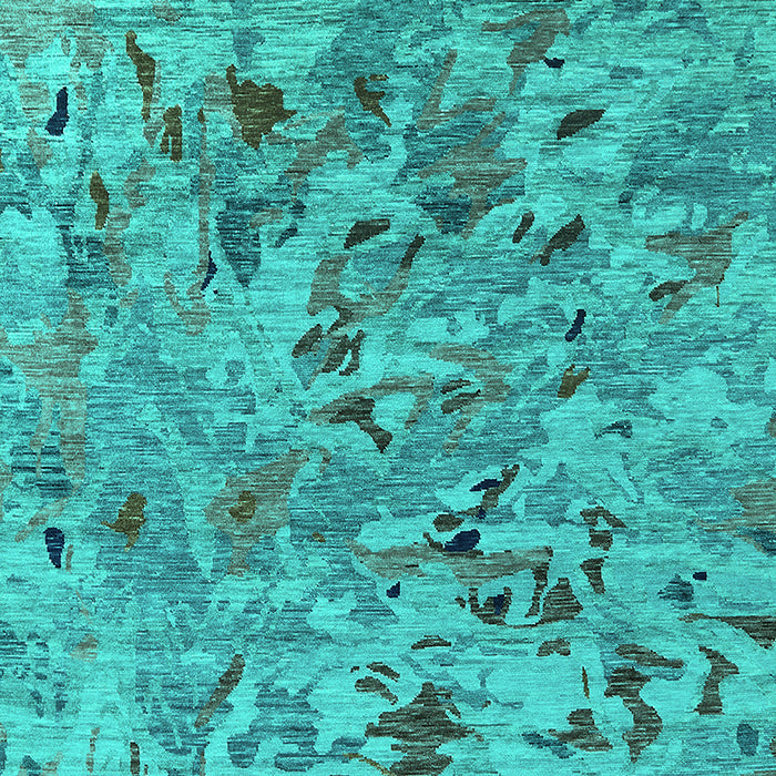 Machine Washable Oriental Turquoise Industrial Area Rugs, wshurb1527turq