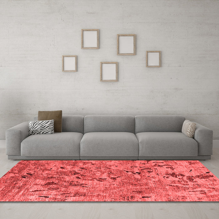 Industrial Red Washable Rugs
