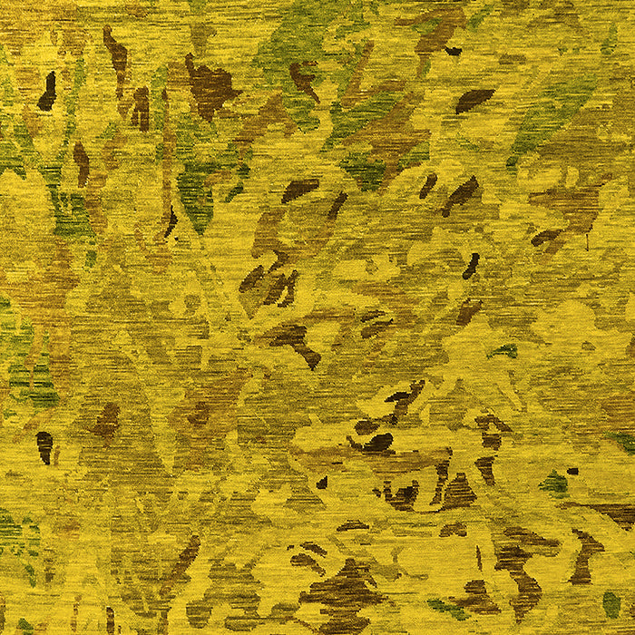 Machine Washable Oriental Yellow Industrial Rug, wshurb1527yw