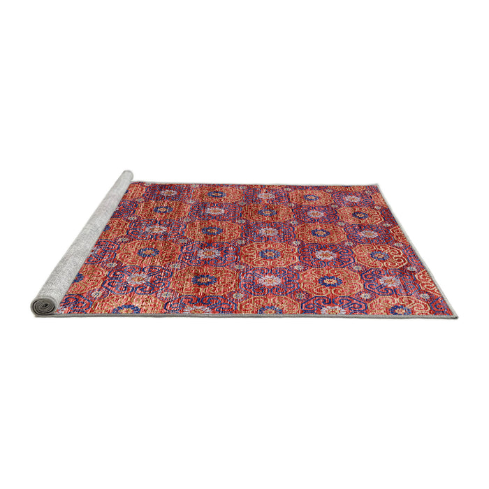 Sideview of Machine Washable Industrial Modern Rosy Pink Rug, wshurb1528