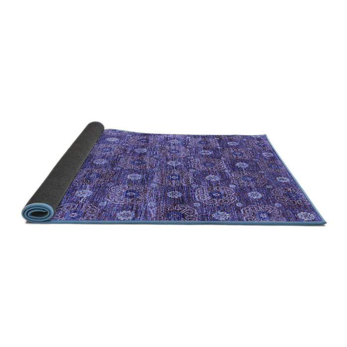 Sideview of Oriental Blue Industrial Rug, urb1528blu