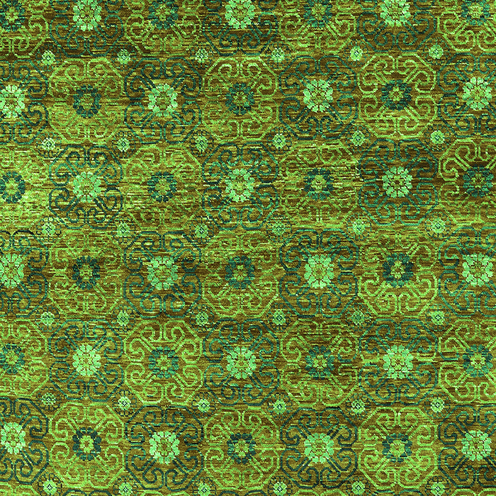 Machine Washable Oriental Green Industrial Area Rugs, wshurb1528grn