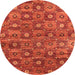 Round Oriental Orange Industrial Rug, urb1528org