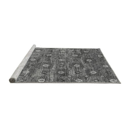Sideview of Machine Washable Oriental Gray Industrial Rug, wshurb1528gry