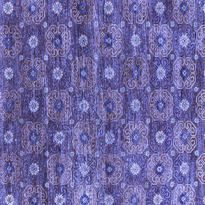 Square Machine Washable Oriental Blue Industrial Rug, wshurb1528blu