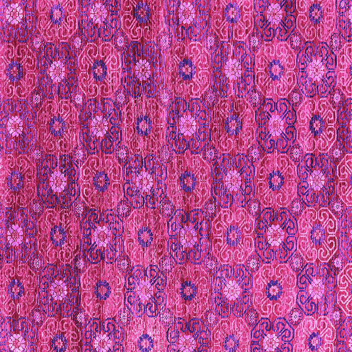 Square Machine Washable Oriental Pink Industrial Rug, wshurb1528pnk