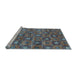 Sideview of Machine Washable Oriental Light Blue Industrial Rug, wshurb1528lblu