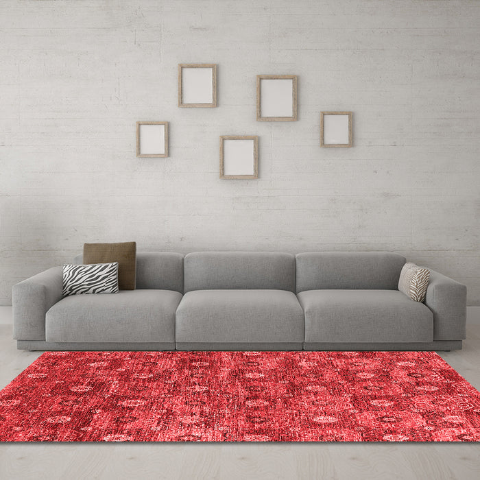 Industrial Red Washable Rugs