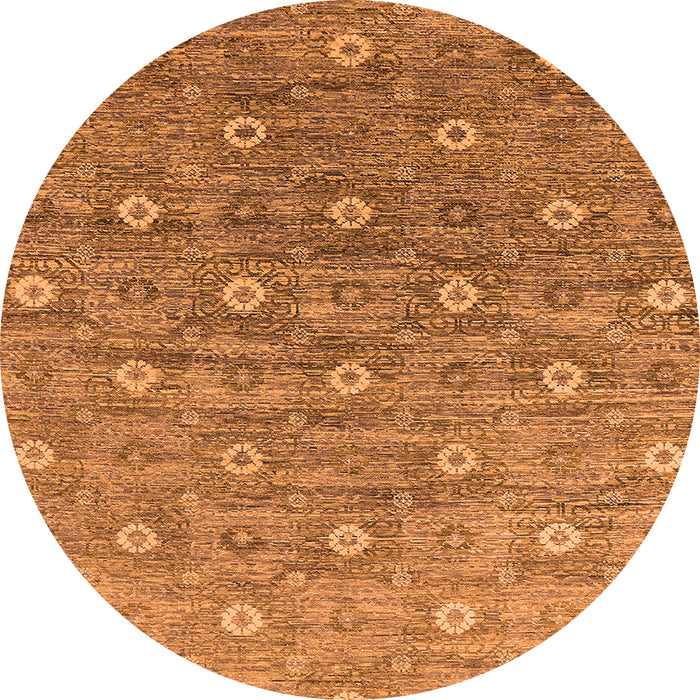 Round Oriental Orange Industrial Rug, urb1529org