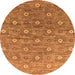 Round Oriental Orange Industrial Rug, urb1529org