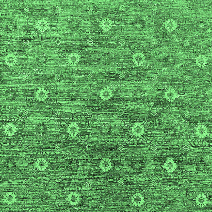 Machine Washable Oriental Emerald Green Industrial Area Rugs, wshurb1529emgrn