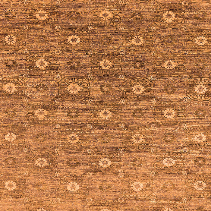 Square Machine Washable Oriental Orange Industrial Area Rugs, wshurb1529org