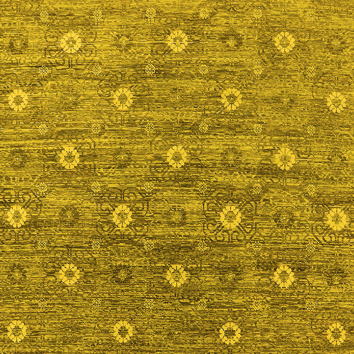 Machine Washable Oriental Yellow Industrial Rug, wshurb1529yw