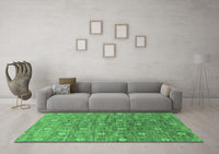 Machine Washable Oriental Emerald Green Industrial Rug, wshurb1529emgrn