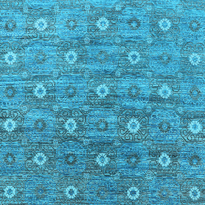 Machine Washable Oriental Light Blue Industrial Rug, wshurb1529lblu