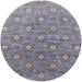 Round Machine Washable Industrial Modern Dark Gray Rug, wshurb1529