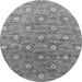 Round Oriental Gray Industrial Rug, urb1529gry